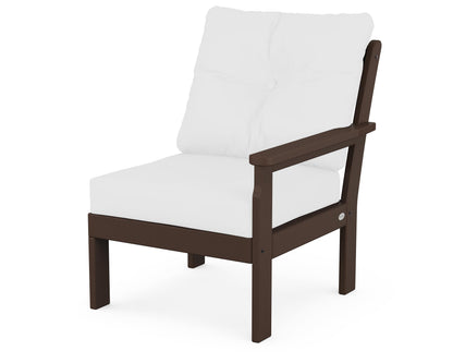 POLYWOOD® Vineyard Modular Right Arm Chair in Mahogany / Natural