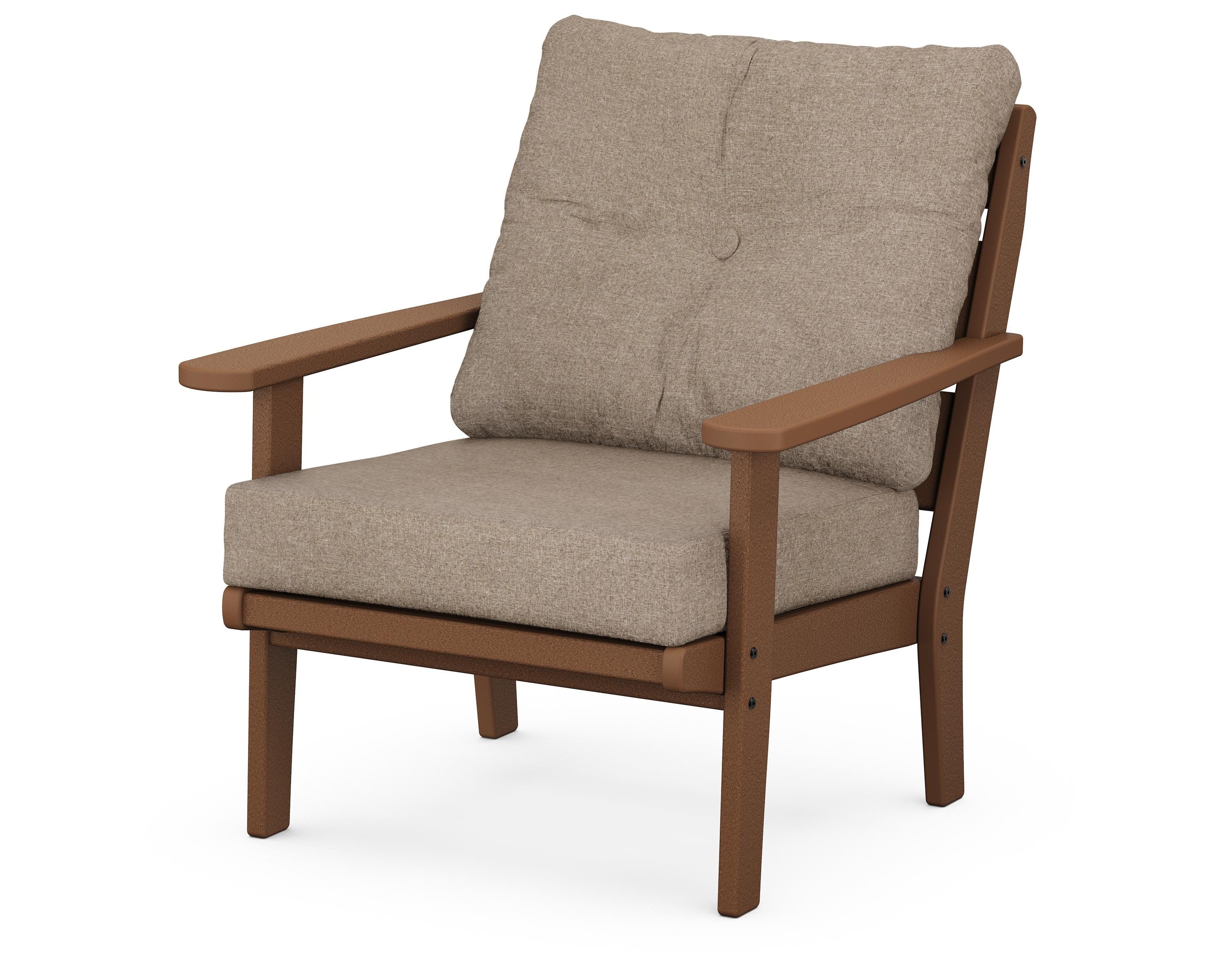 POLYWOOD® Lakeside Deep Seating Chair in Teak / Spiced Burlap