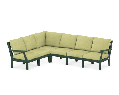 POLYWOOD® Braxton Modular 6-Piece Deep Seating Set in Green / Chartreuse Boucle