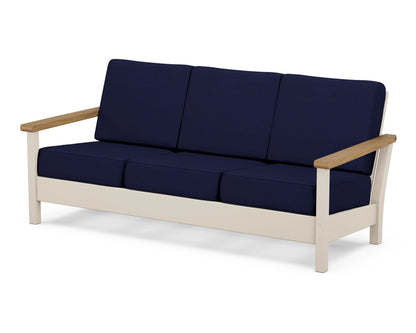 POLYWOOD® Harbour Deep Seating Sofa in Sand / Natural / Navy