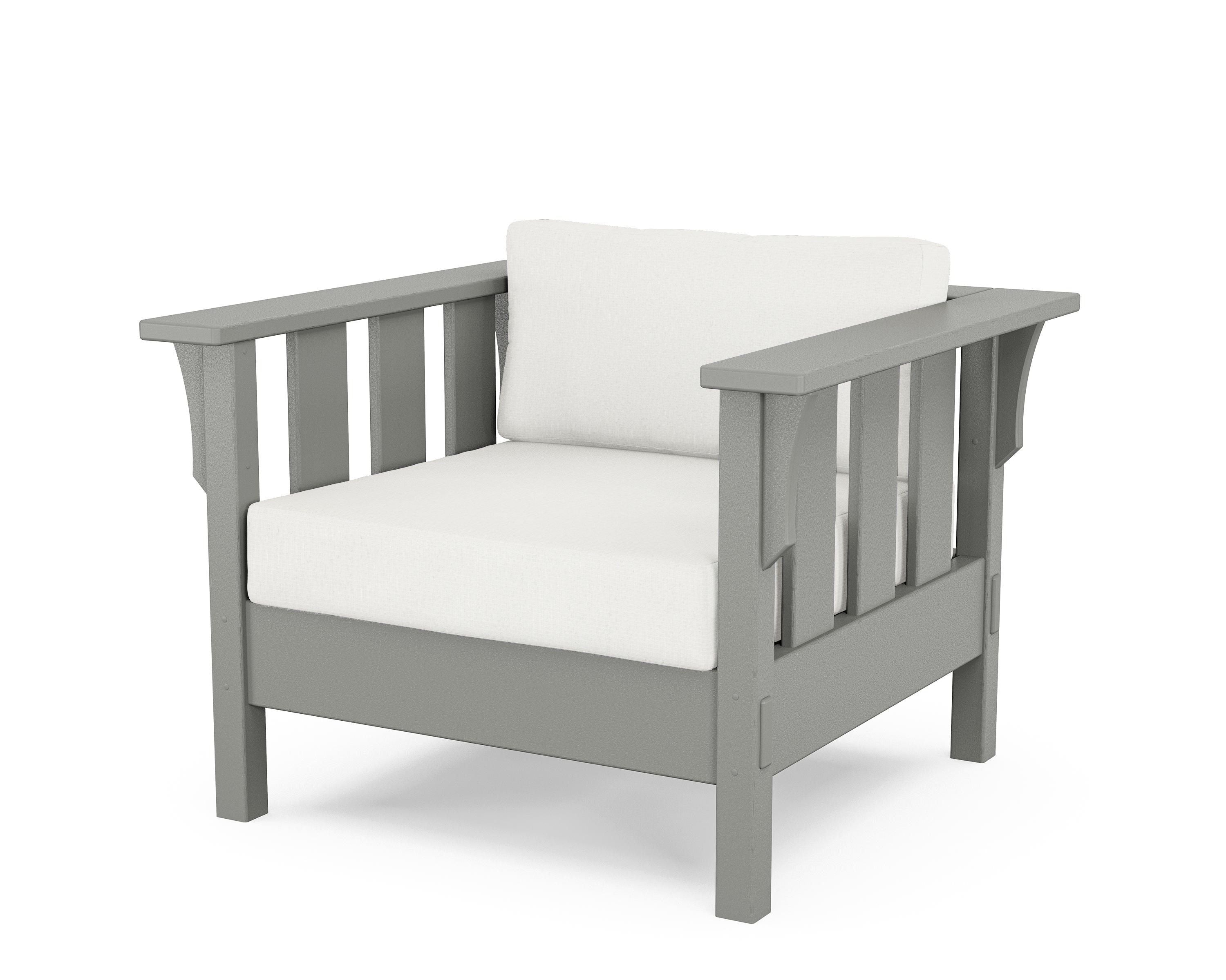 Martha Stewart by POLYWOOD® Acadia Deep Seating Chair in Slate Grey / Natural Linen