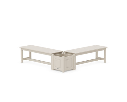 POLYWOOD® 48" Country Living L- Shaped Planter Bench Set in Sand