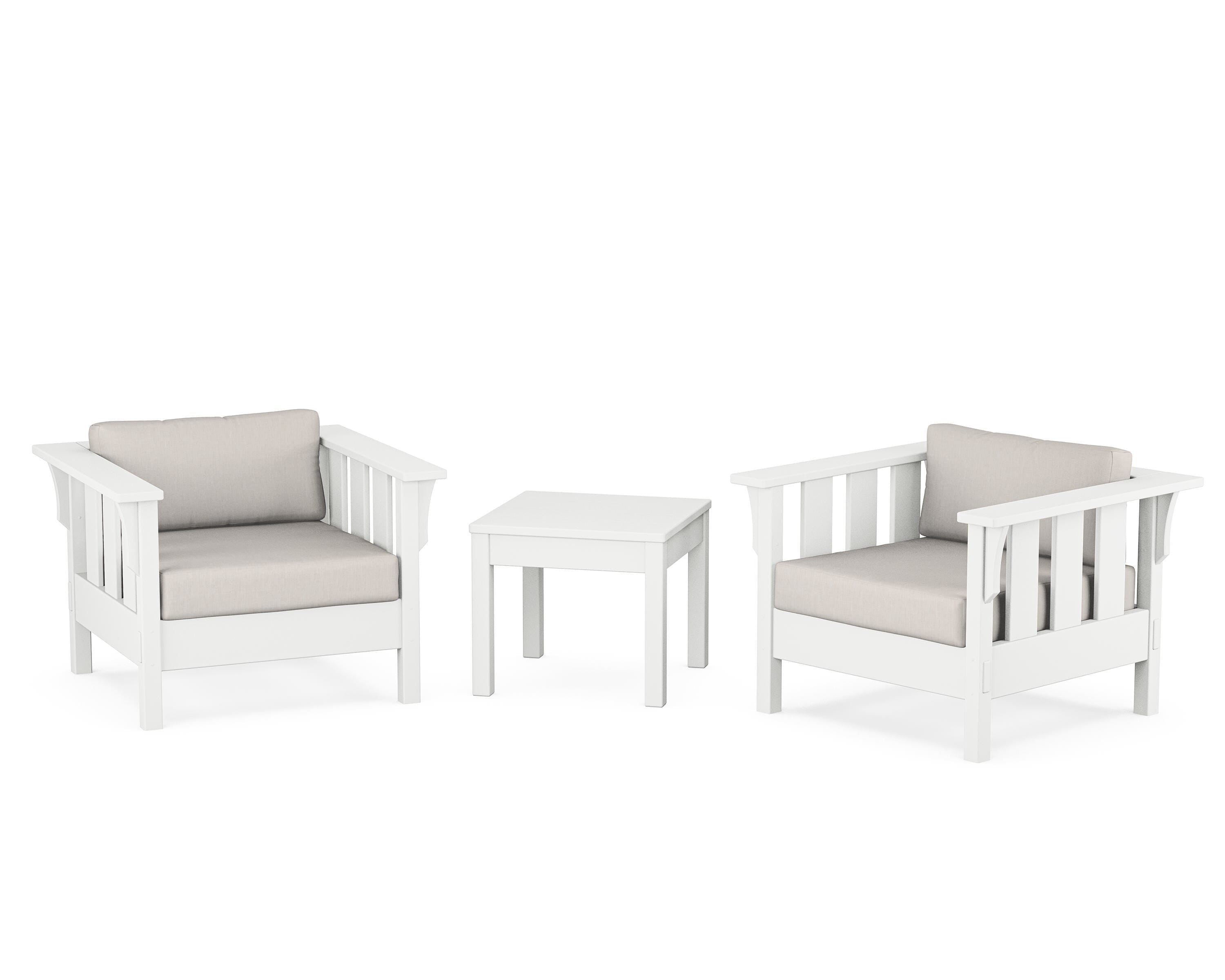 Martha Stewart by POLYWOOD® Acadia 3-Piece Deep Seating Set in White / Cast Ash