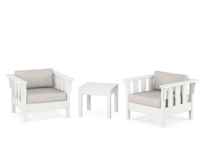 Martha Stewart by POLYWOOD® Acadia 3-Piece Deep Seating Set in White / Cast Ash