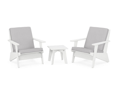 POLYWOOD® Riviera Modern Lounge 3-Piece Set in White / Granite