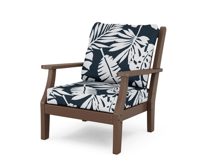 Country Living Wovendale Deep Seating Chair in Mahogany / Leaf Marine Indigo