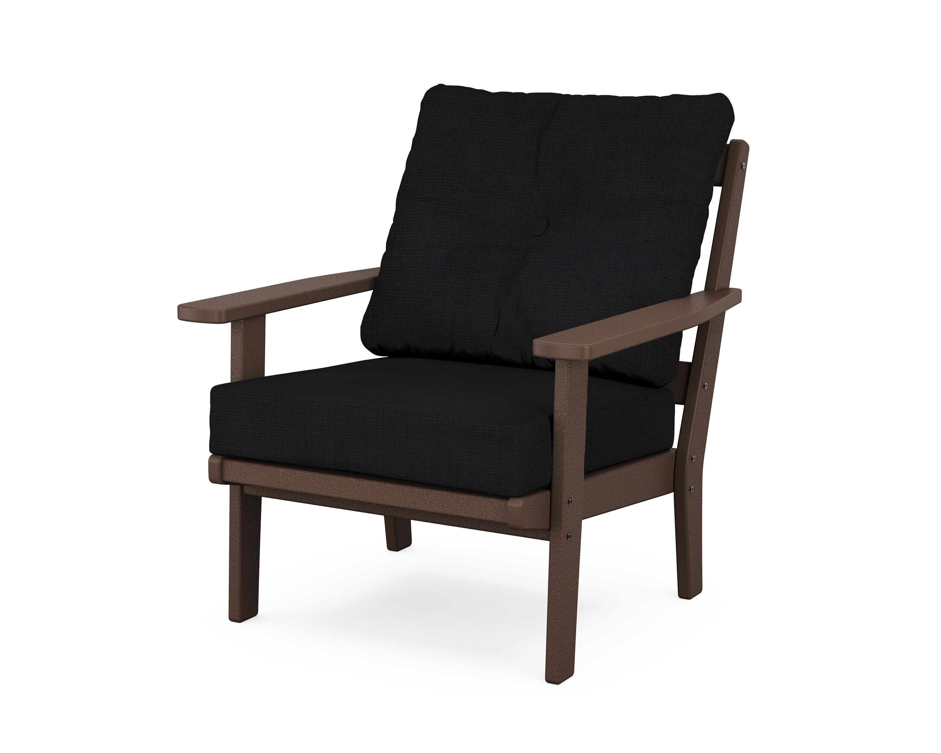 POLYWOOD® Oxford Deep Seating Chair in Mahogany / Midnight Linen