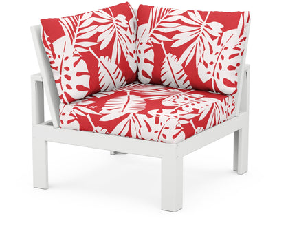 Unbranded Modular Corner Chair in White / Leaf Crimson