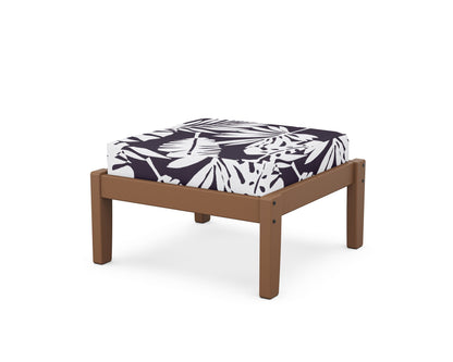 Unbranded Deep Seating Ottoman in Teak / Leaf Navy