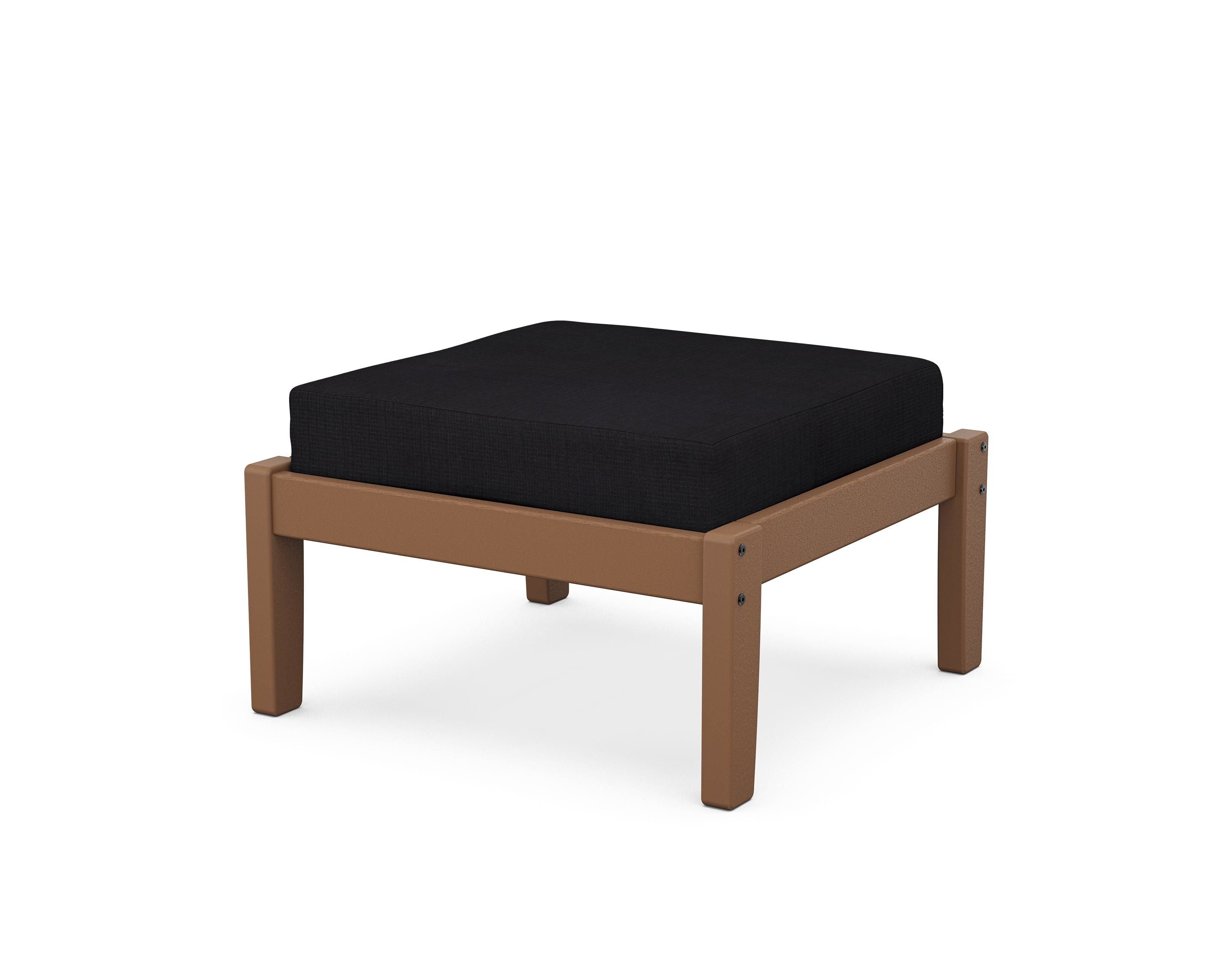 Unbranded Deep Seating Ottoman in Teak / Midnight Linen
