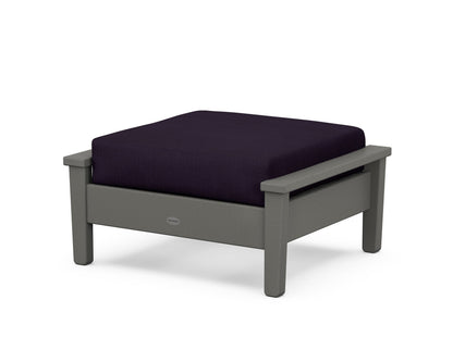POLYWOOD® Prescott Deep Seating Ottoman in Slate Grey / Navy Linen