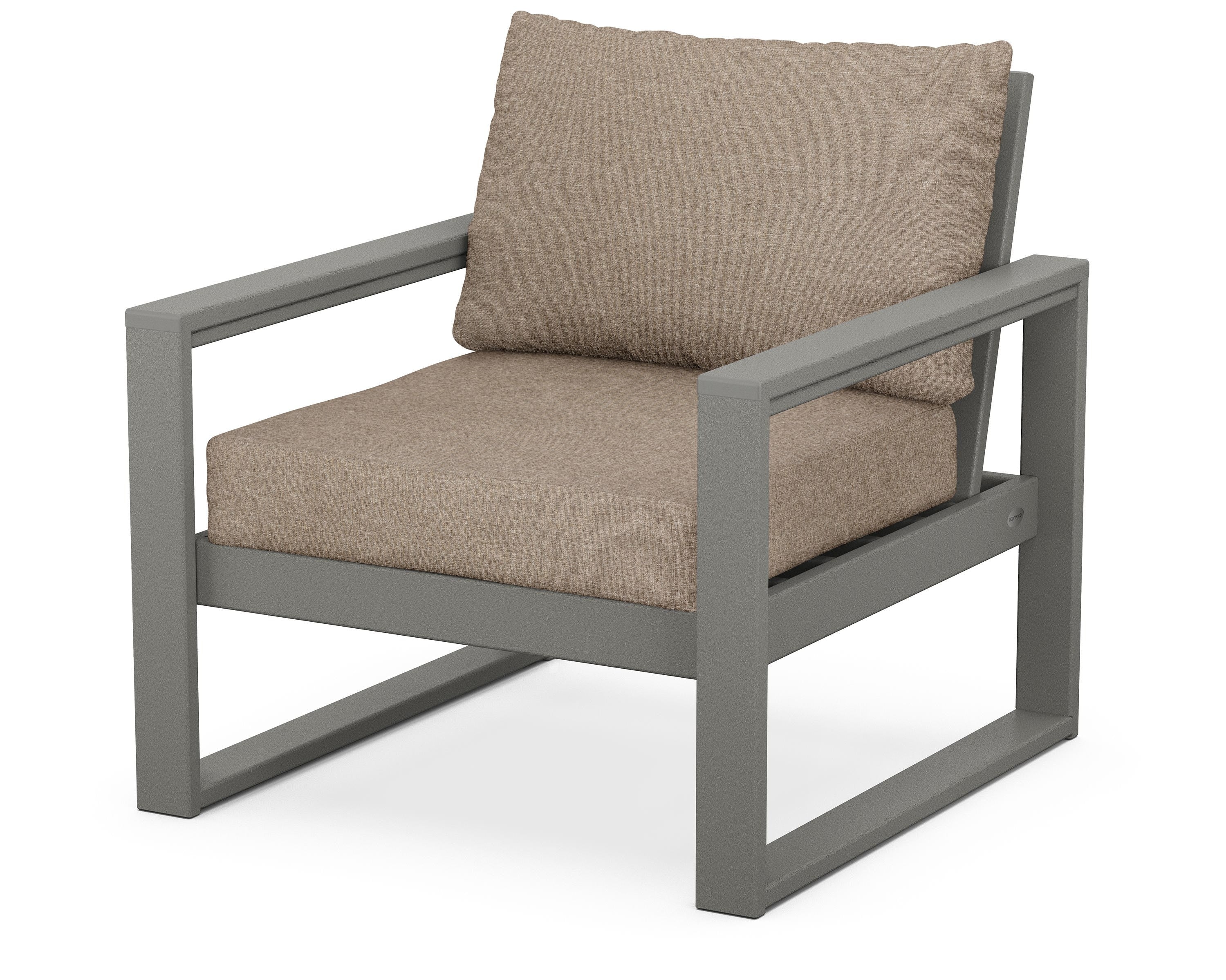 POLYWOOD® EDGE Club Chair in Slate Grey / Spiced Burlap