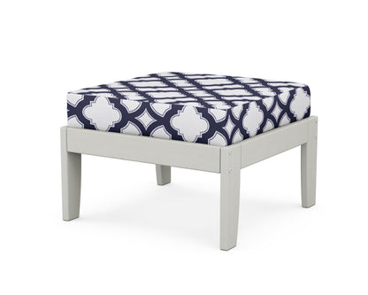 Unbranded Modular Ottoman - Classic in Vintage White / Trellis Navy