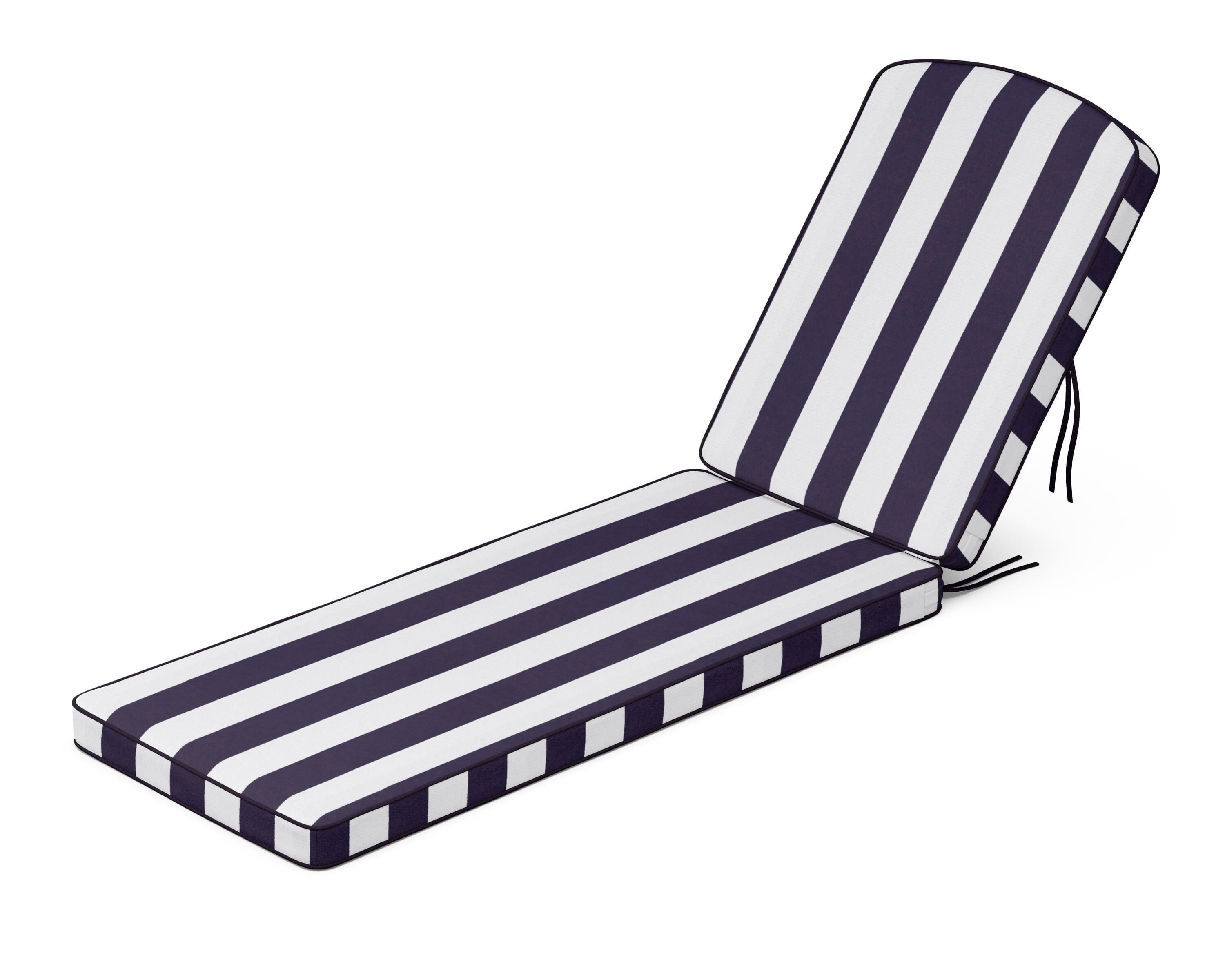 Martha Stewart by POLYWOOD® Chinoiserie Chaise Cushion in Cabana Stripe Navy