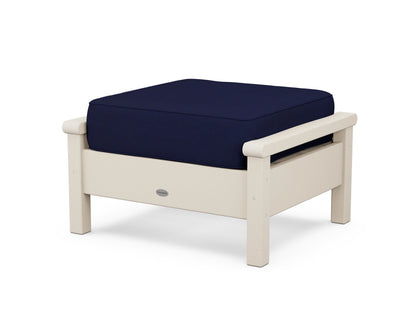 POLYWOOD® Harbour Deep Seating Ottoman in Sand / Navy