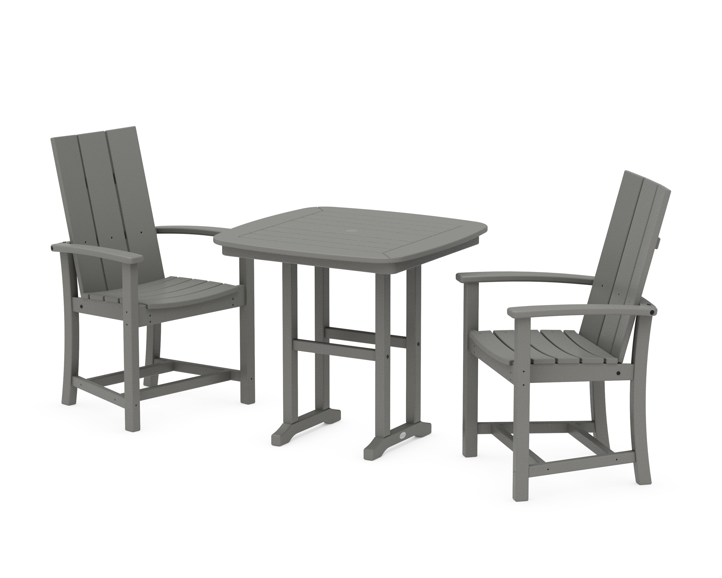 POLYWOOD® Modern Adirondack 3-Piece Dining Set in Slate Grey