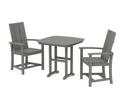 POLYWOOD® Modern Adirondack 3-Piece Dining Set in Slate Grey