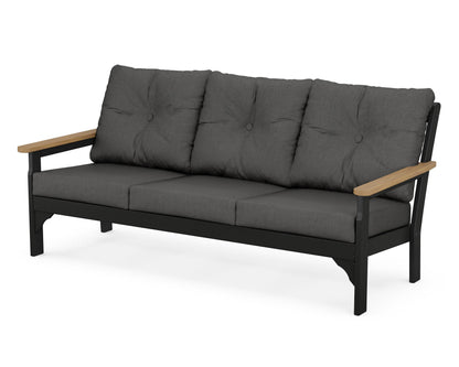 POLYWOOD® Vineyard Deep Seating Sofa in Black / Natural / Spectrum Carbon