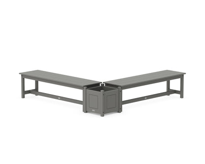 Country Living 60" Country Living L- Shaped Planter Bench Set in Slate Grey