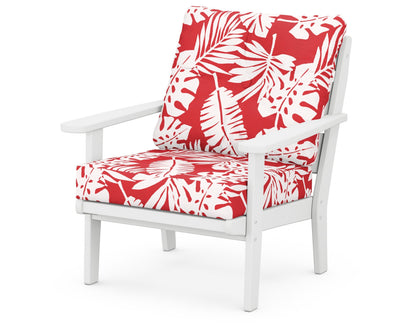 POLYWOOD® Lakeside Deep Seating Chair in White / Leaf Crimson