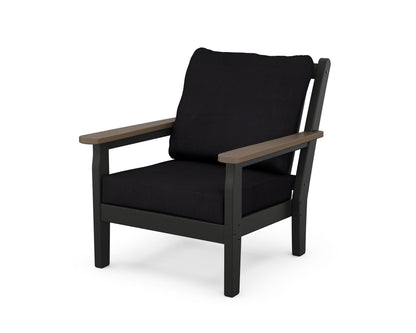 POLYWOOD® Chippendale Deep Seating Chair in Black / Kona / Midnight Linen