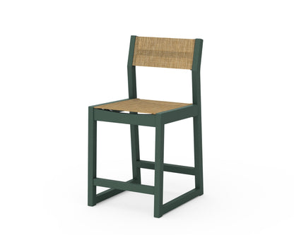 POLYWOOD® EDGE Sling Counter Side Chair in Green / Burlap Sling