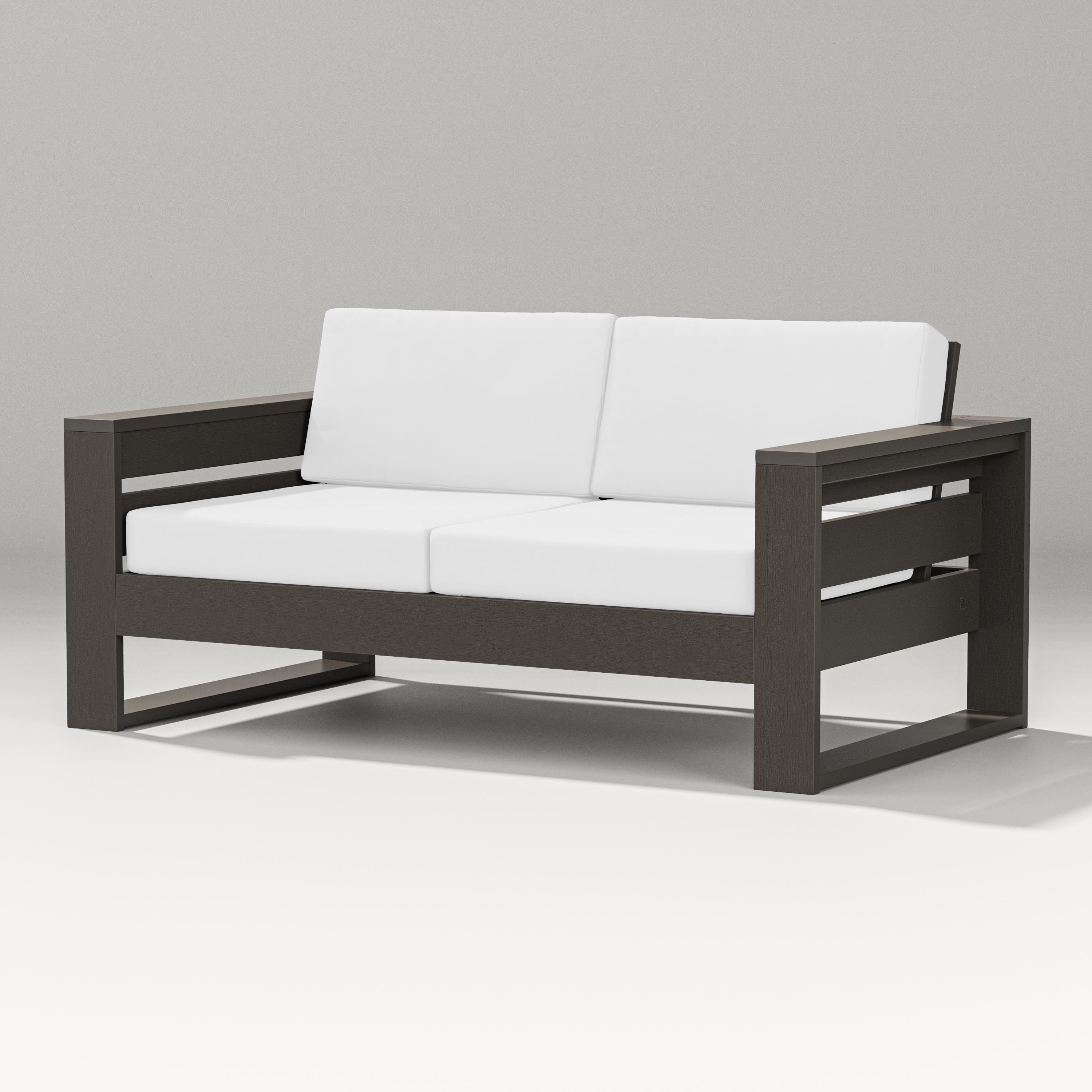 PW Designer Series Latitude Loveseat in Vintage Coffee / Natural