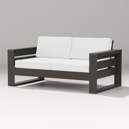 PW Designer Series Latitude Loveseat in Vintage Coffee / Natural