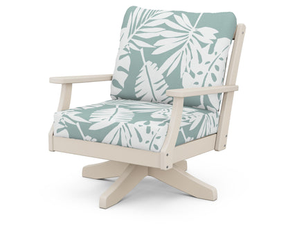 POLYWOOD® Braxton Deep Seating Swivel Chair in Sand / Leaf Glacier Spa
