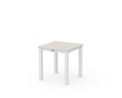 POLYWOOD® Main Street 18" Side Table in White / Sand