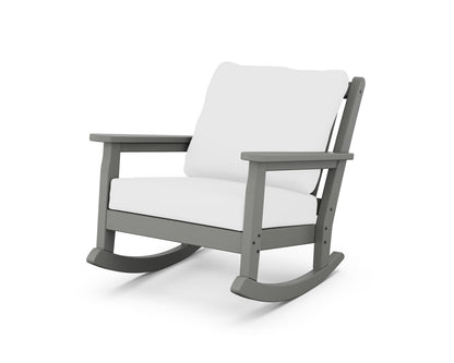 POLYWOOD® Chippendale Deep Seating Rocking Chair in Slate Grey / Natural