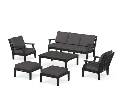 Martha Stewart by POLYWOOD® Chinoiserie 6-Piece Lounge Sofa Set in Black / Ash Charcoal
