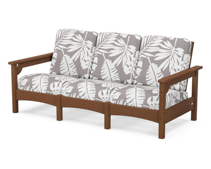 POLYWOOD® Club Sofa in Teak / Leaf Grey Mist