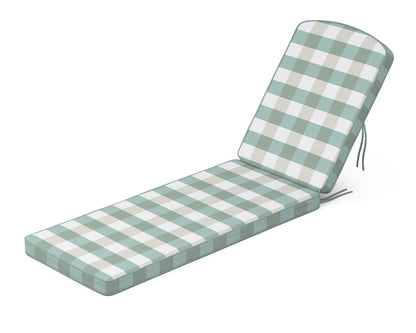Martha Stewart by POLYWOOD® Chinoiserie Chaise Cushion in Buffalo Plaid Glacier Spa