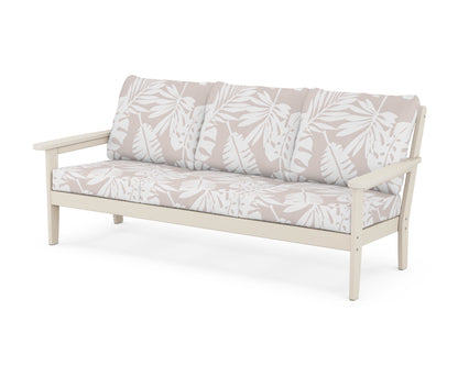 Country Living Cottage Deep Seating Sofa in Sand / Leaf Dune Burlap