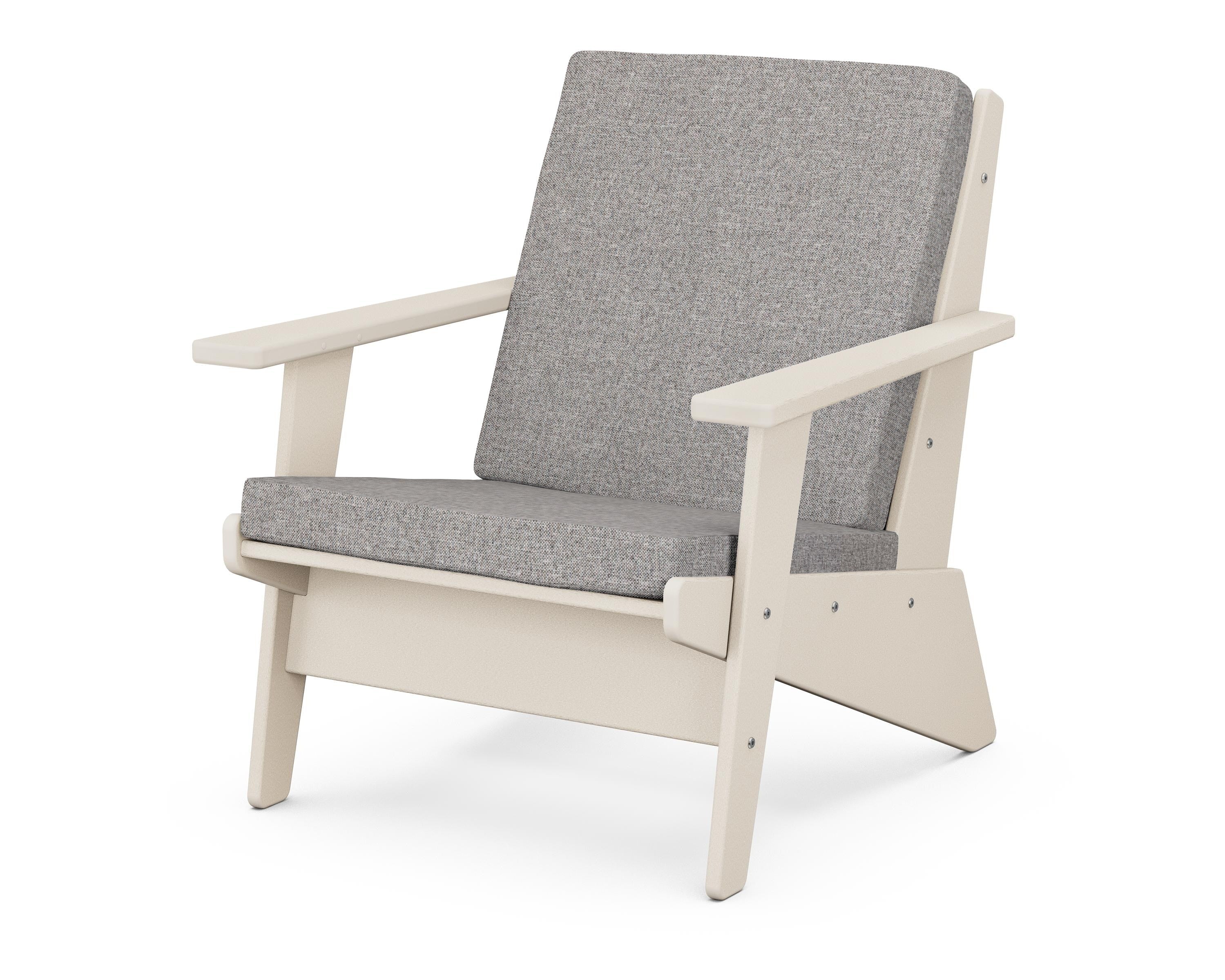 POLYWOOD® Riviera Modern Lounge Chair in Sand / Grey Mist