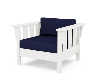 Martha Stewart by POLYWOOD® Acadia Deep Seating Chair in White / Navy