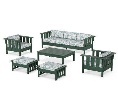 Martha Stewart by POLYWOOD® Acadia 6-Piece Lounge Sofa Set in Green / Leaf Glacier Spa