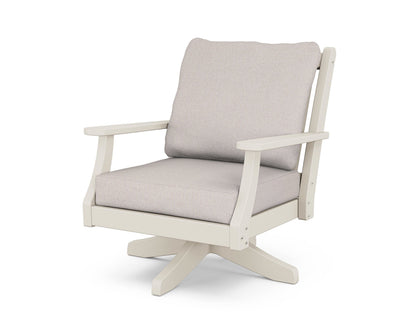Country Living Wovendale Deep Seating Swivel Chair in Sand / Dune Burlap