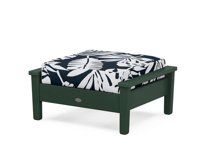 POLYWOOD® Prescott Deep Seating Ottoman in Green / Leaf Marine Indigo