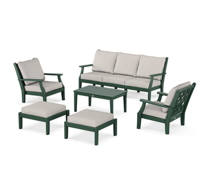 Country Living Wovendale 6-Piece Lounge Sofa Set in Green / Cast Ash