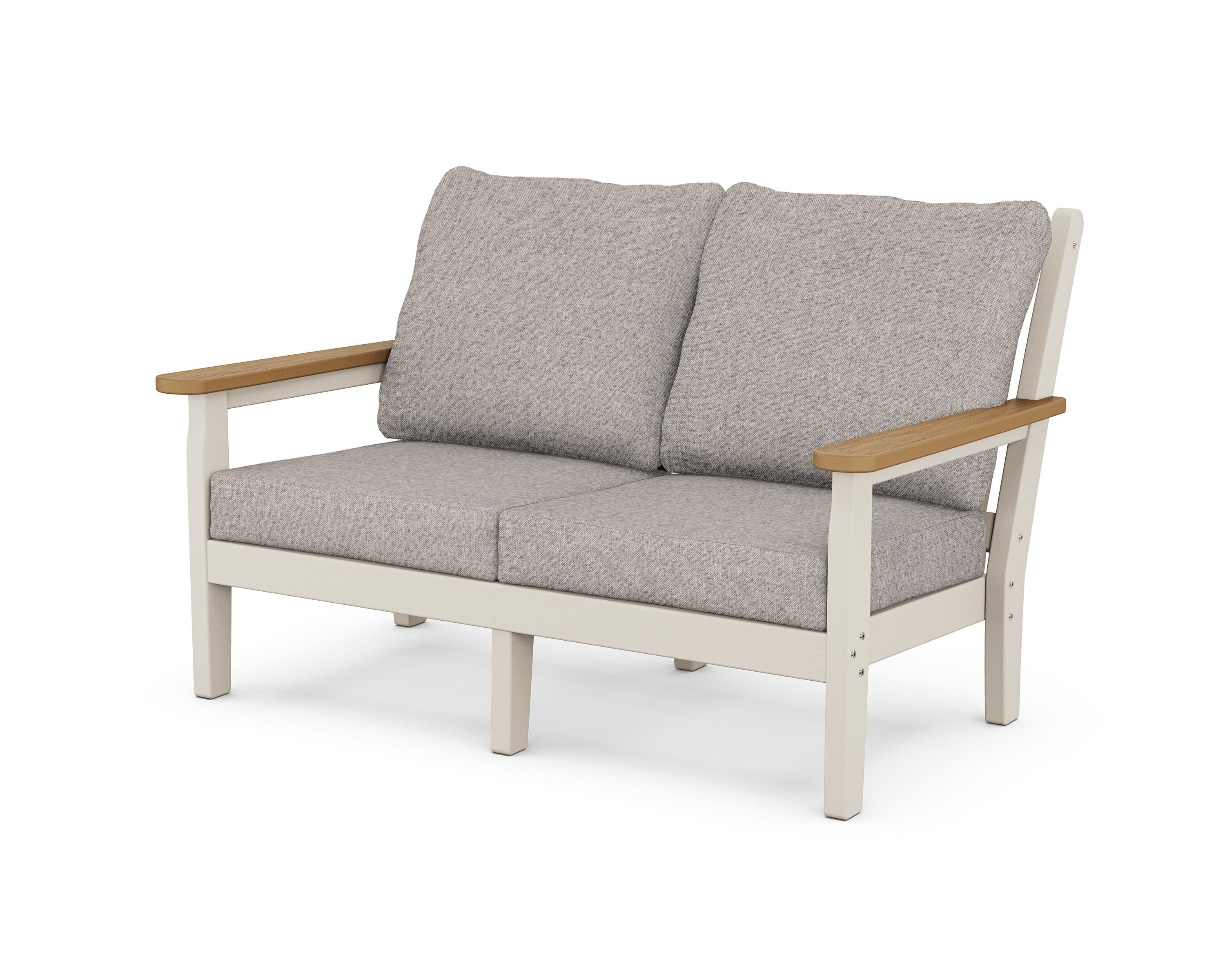 POLYWOOD® Chippendale Deep Seating Loveseat in Sand / Natural / Weathered Tweed