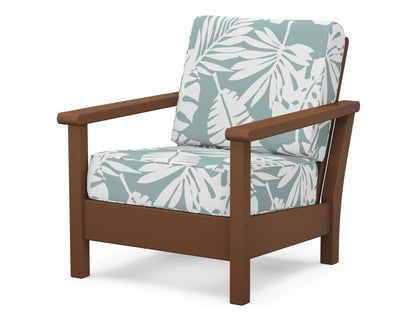 POLYWOOD® Harbour Deep Seating Chair in Teak / Leaf Glacier Spa