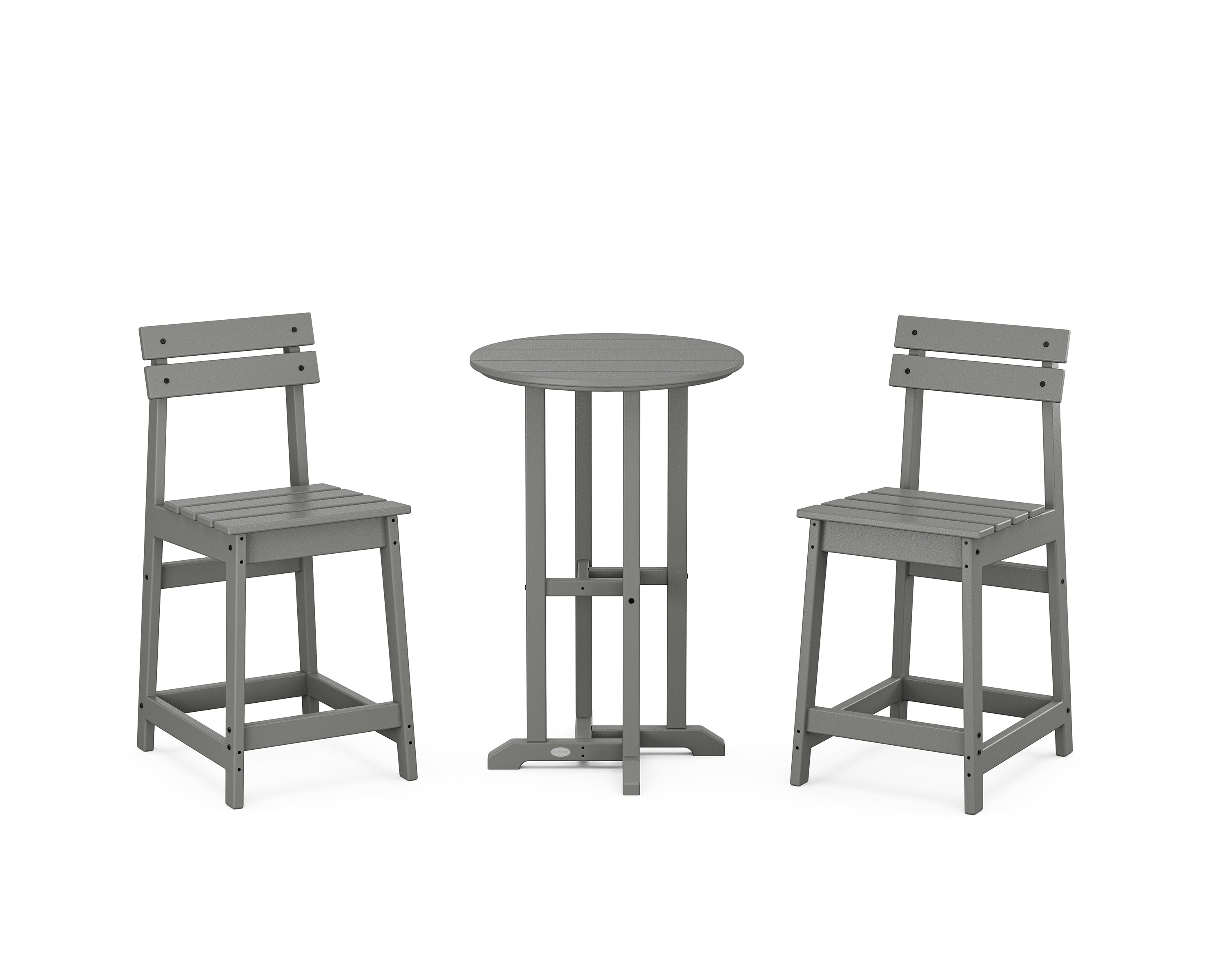 POLYWOOD® Modern Studio Plaza 3-Piece Bistro Counter Set in Slate Grey
