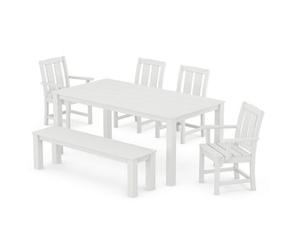 POLYWOOD® Mission 6-Piece Parsons Dining Set with Bench in White