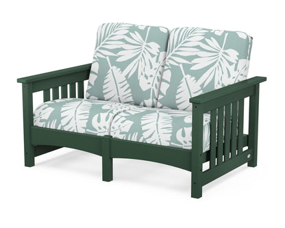 POLYWOOD® Club Mission Loveseat in Green / Leaf Glacier Spa