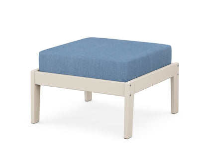 Unbranded Deep Seating Ottoman in Sand / Sky Blue