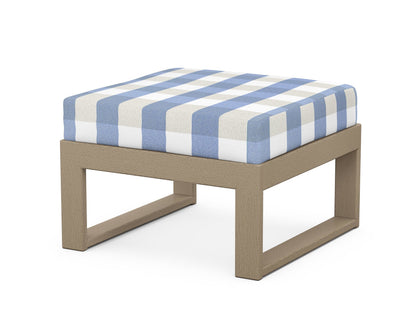 Unbranded Modular Ottoman - Modern in Vintage Sahara / Buffalo Plaid Sky Blue