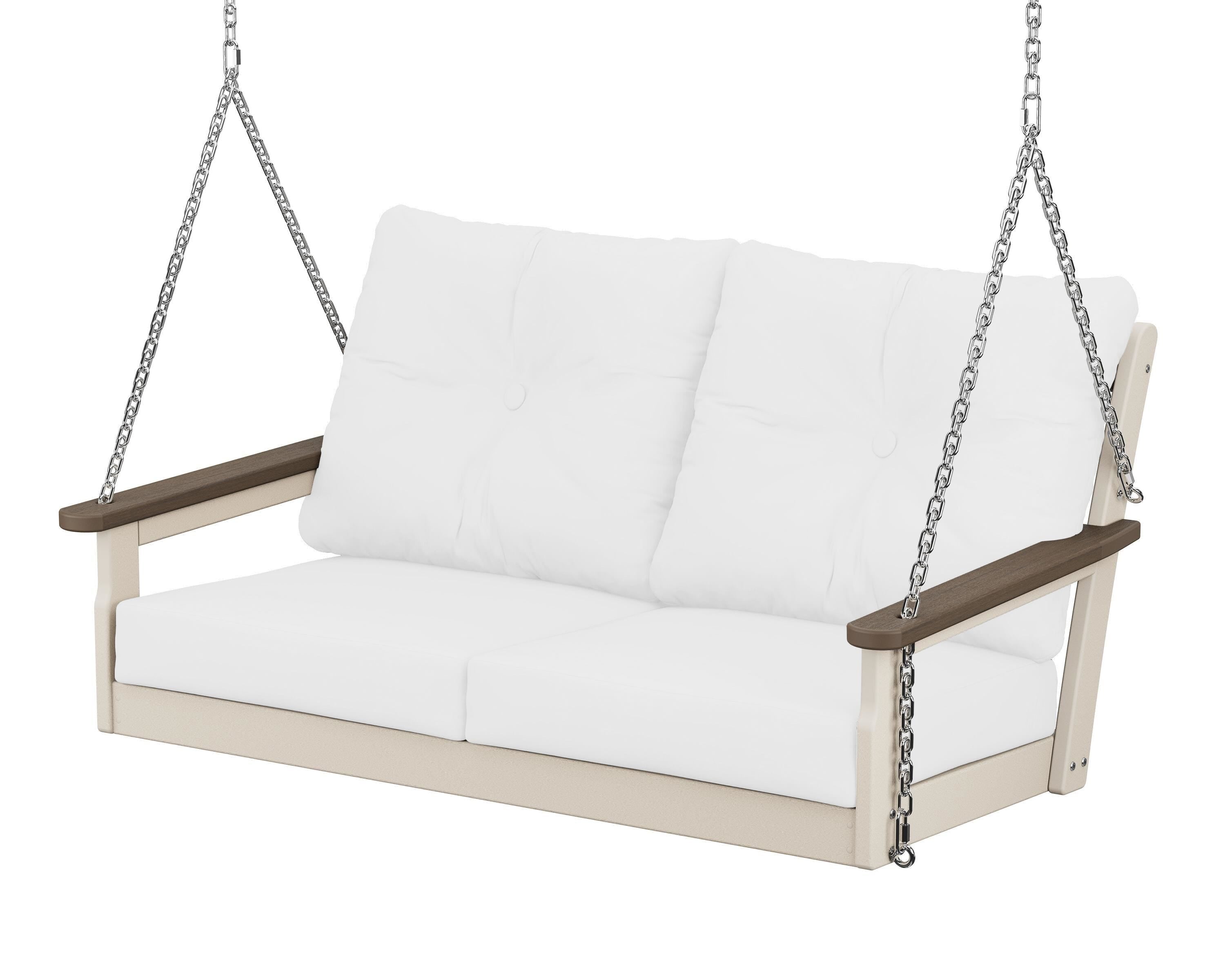 POLYWOOD® Vineyard Deep Seating Swing in Sand / Kona / Natural