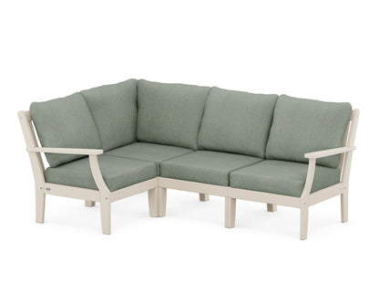 POLYWOOD® Braxton Modular 4-Piece Deep Seating Set in Sand / Cast Sage